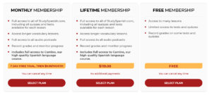 StudySpanish Membership Levels Updated