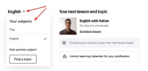 Learn Dashboard Choose Your Language Dropdown