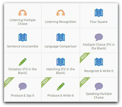 Transparent Language Practice Section