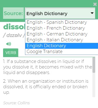 Change Dictionary Source