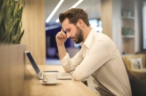 Man On A Laptop Thinking