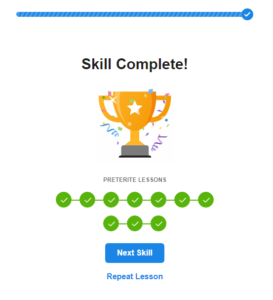 SpanishDict Grammar Lesson Completed Trophy