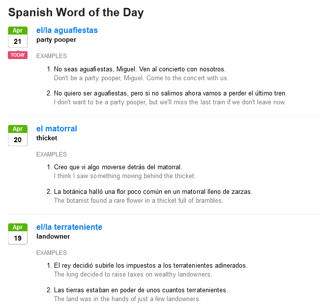 SpanishDict Word of the Day