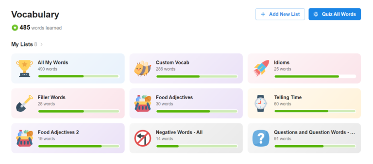 SpanishDict Vocabulary Dashboard