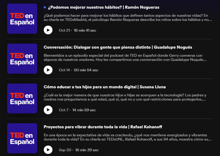 TED en Español Podcast Lists