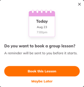 Lingopie Group Lesson Booking