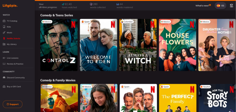 Lingopie Netflix Selects