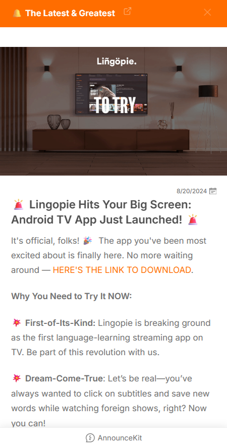 Lingopie TV Launched