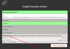 English Grammar Quiz Answer With An Explanation